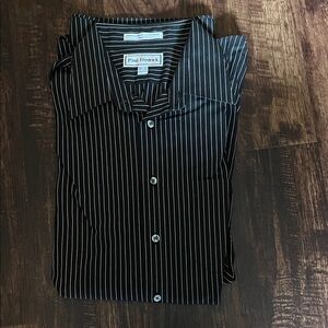 Paul Fredrick Black Pinstripe Dress Shirt